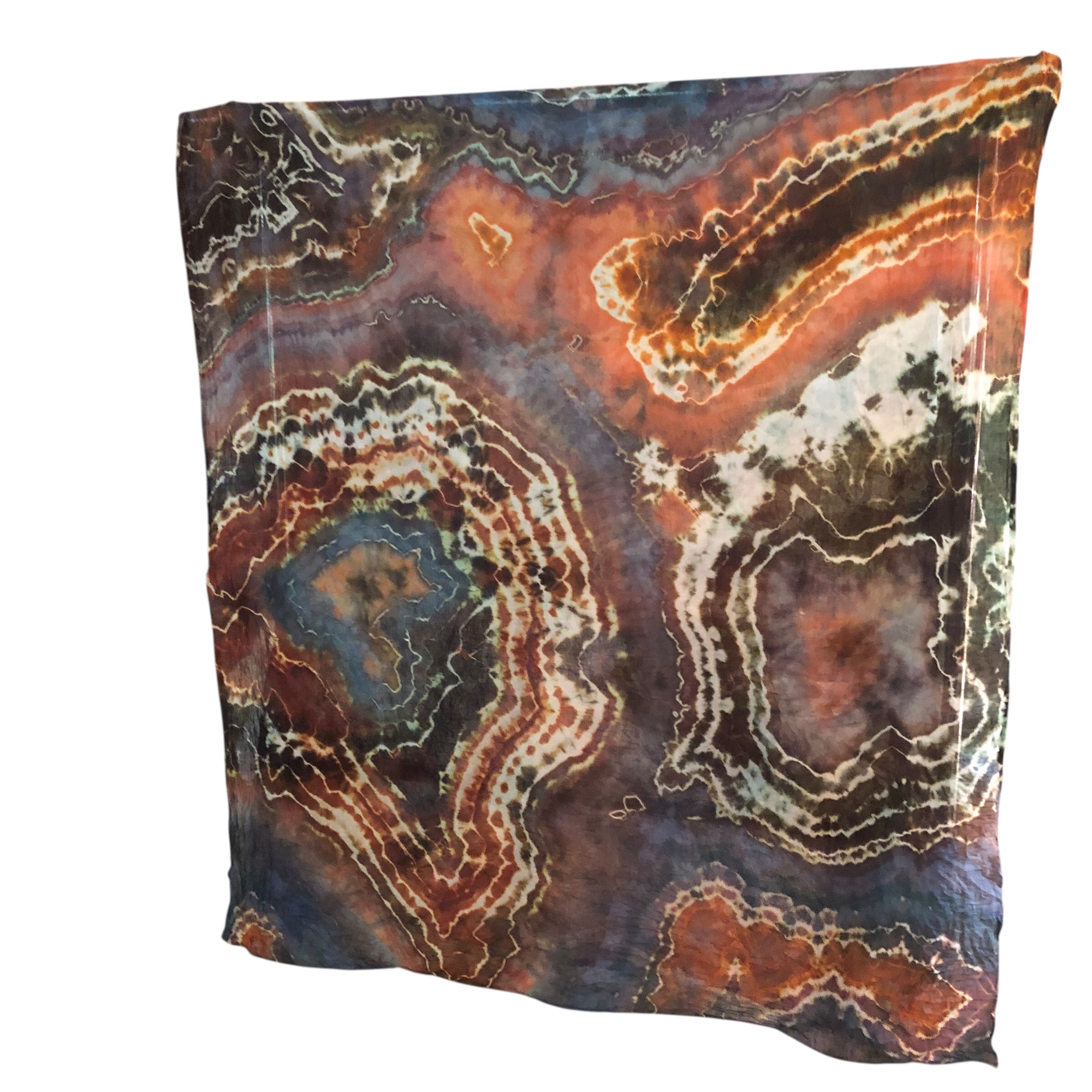 Geode Organic Cotton Mull Shawl - ice dyed couture, one of a kind