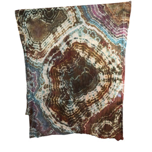 Geode Organic Cotton Mull Shawl - ice dyed couture, one of a kind