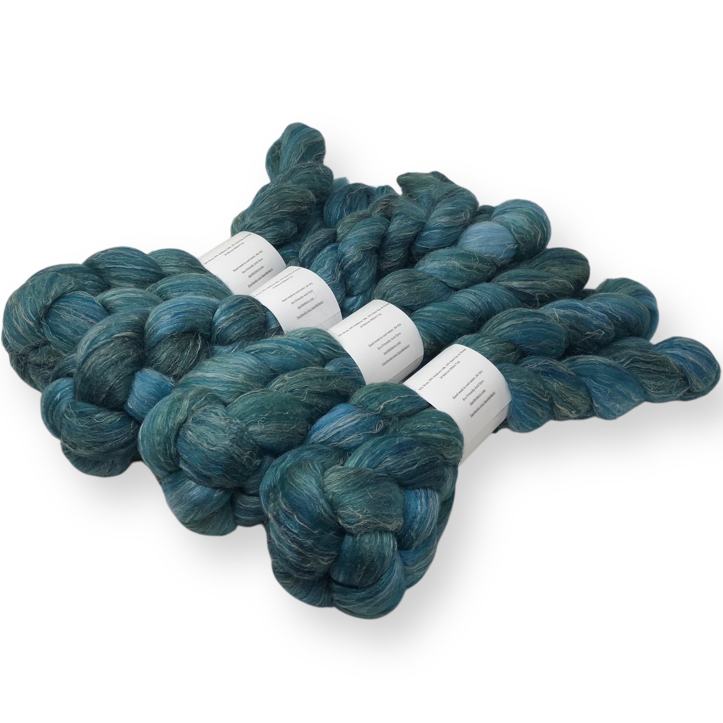 Deep Pool - US grown Wool, Silk and Bast Fiber Blend