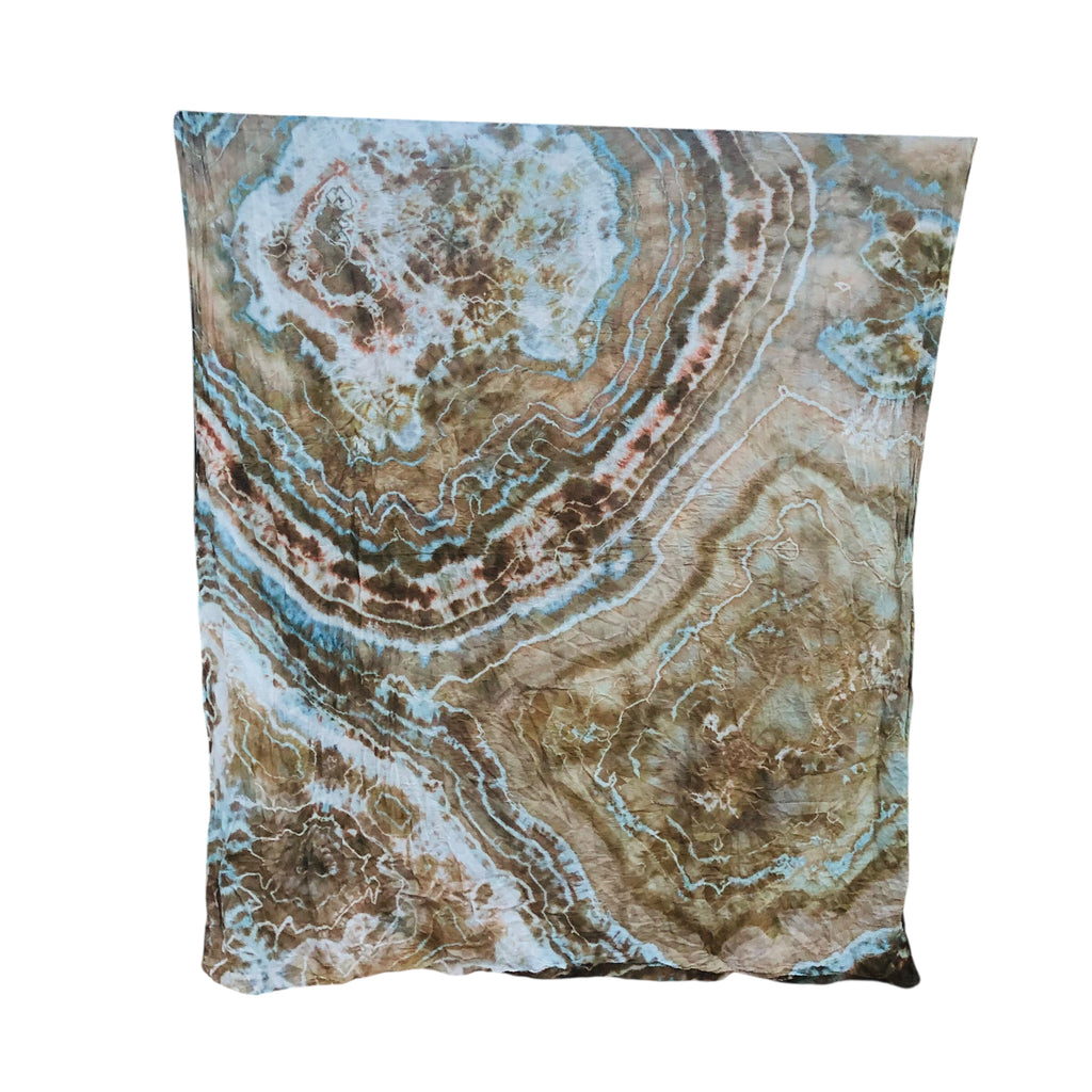 Geode Organic Cotton Mull Shawl - ice dyed couture, one of a kind