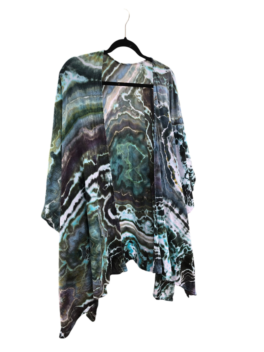 Geode, Wrap Shirt, organic cotton - ice dyed couture, one of a kind