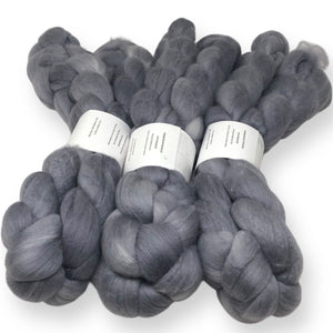 Pewter - US grown Fine Wool and Silk Top