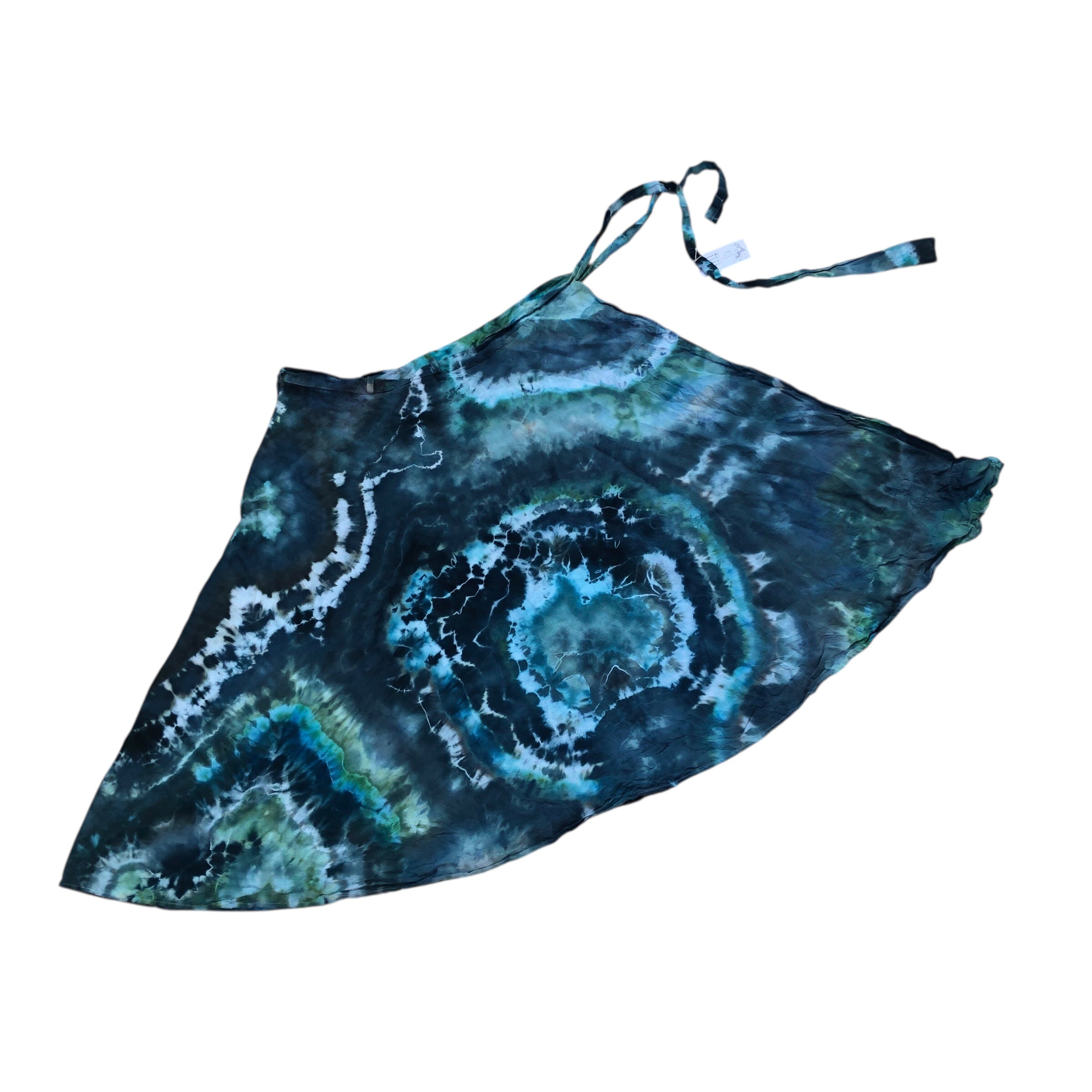 XL - Geode Wrap Skirt - ice dyed couture, one of a kind