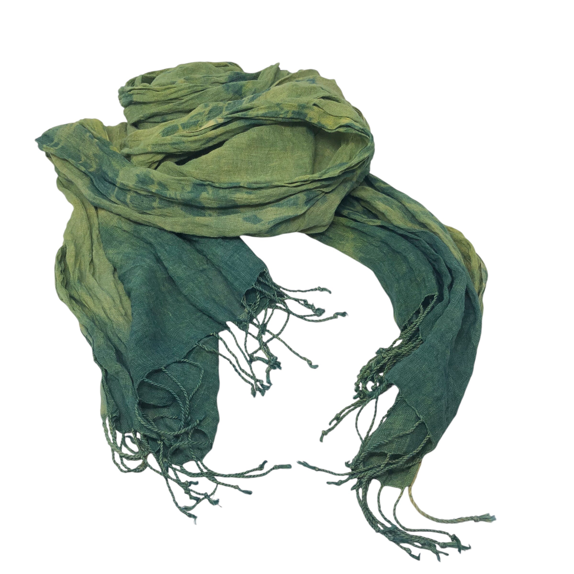 Handwoven Linen Scarf Arashi - plant dyed