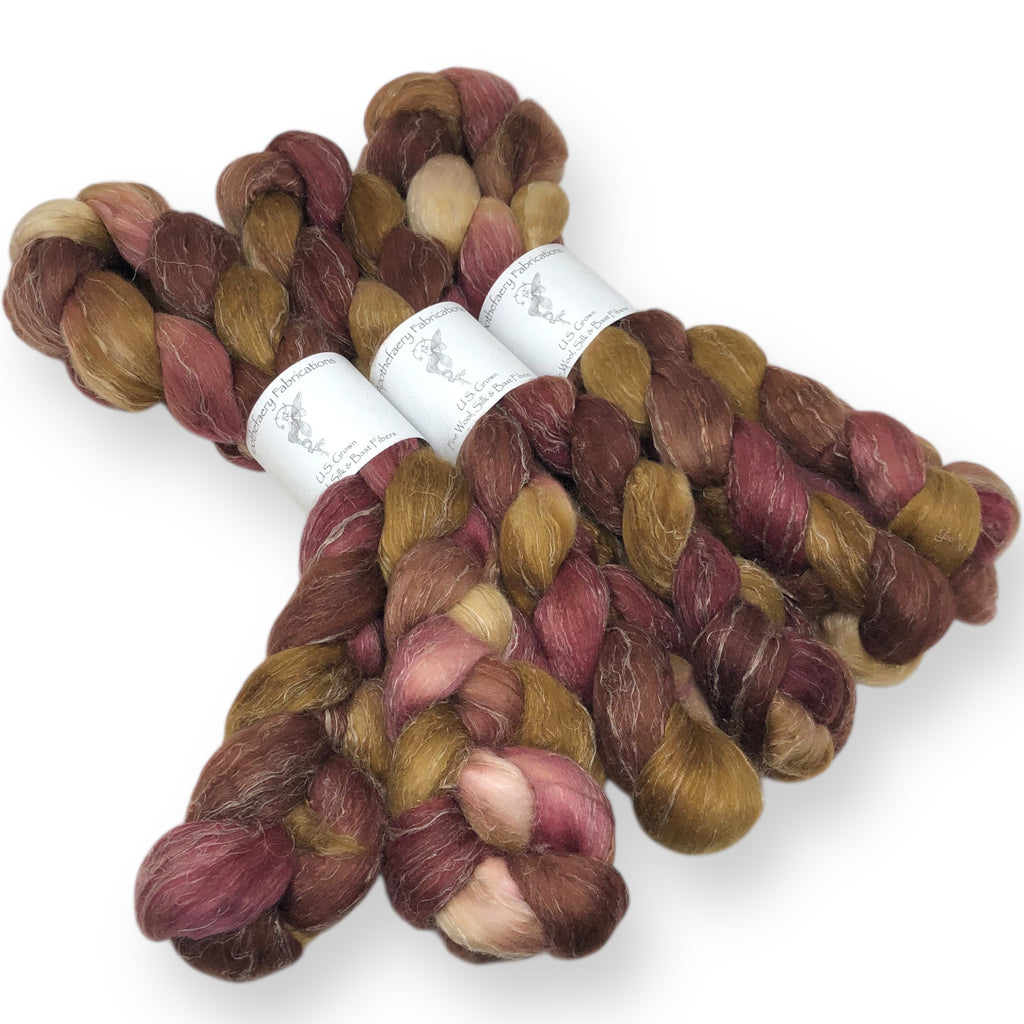 Russet - US grown Wool, Silk and Bast Fiber Blend