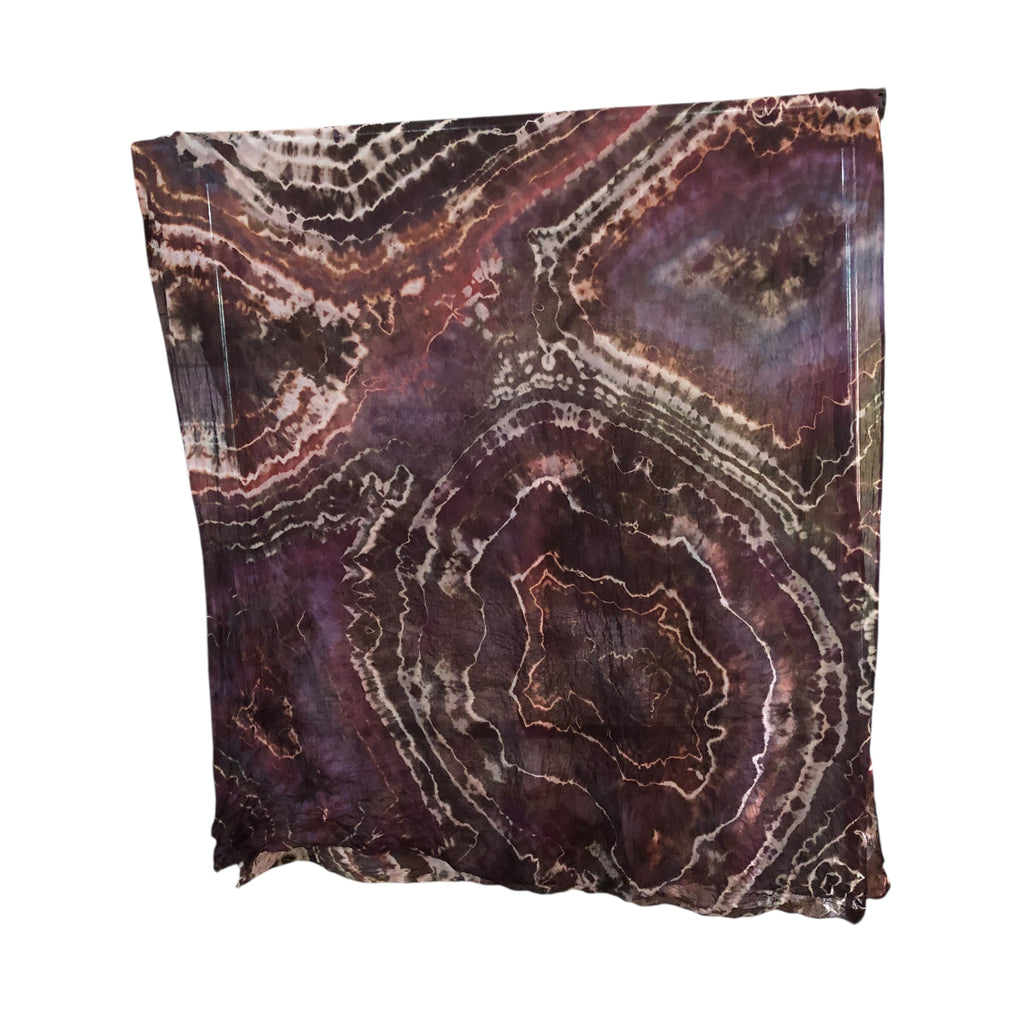 Geode Organic Cotton Mull Shawl - ice dyed couture, one of a kind