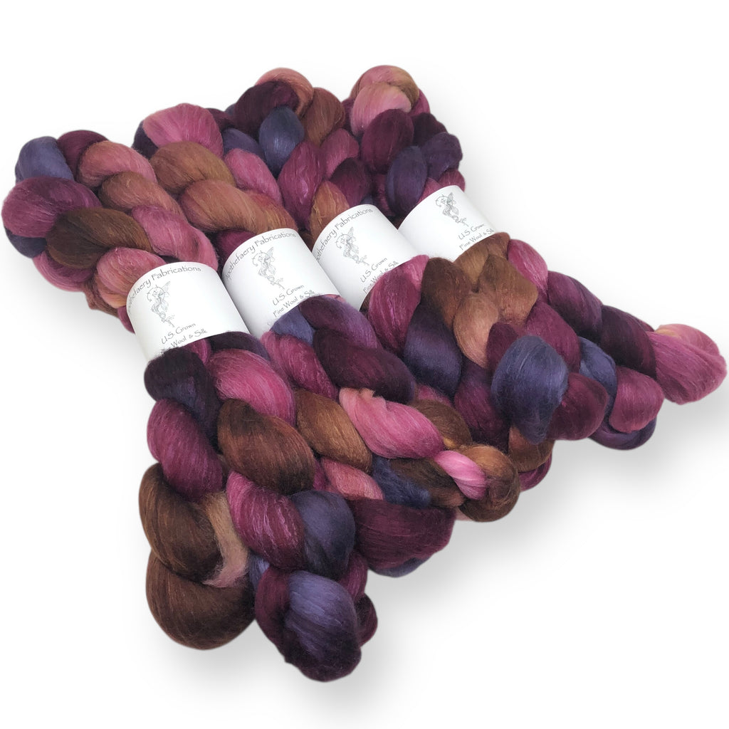 Dahlia - US grown Fine Wool and Silk Top