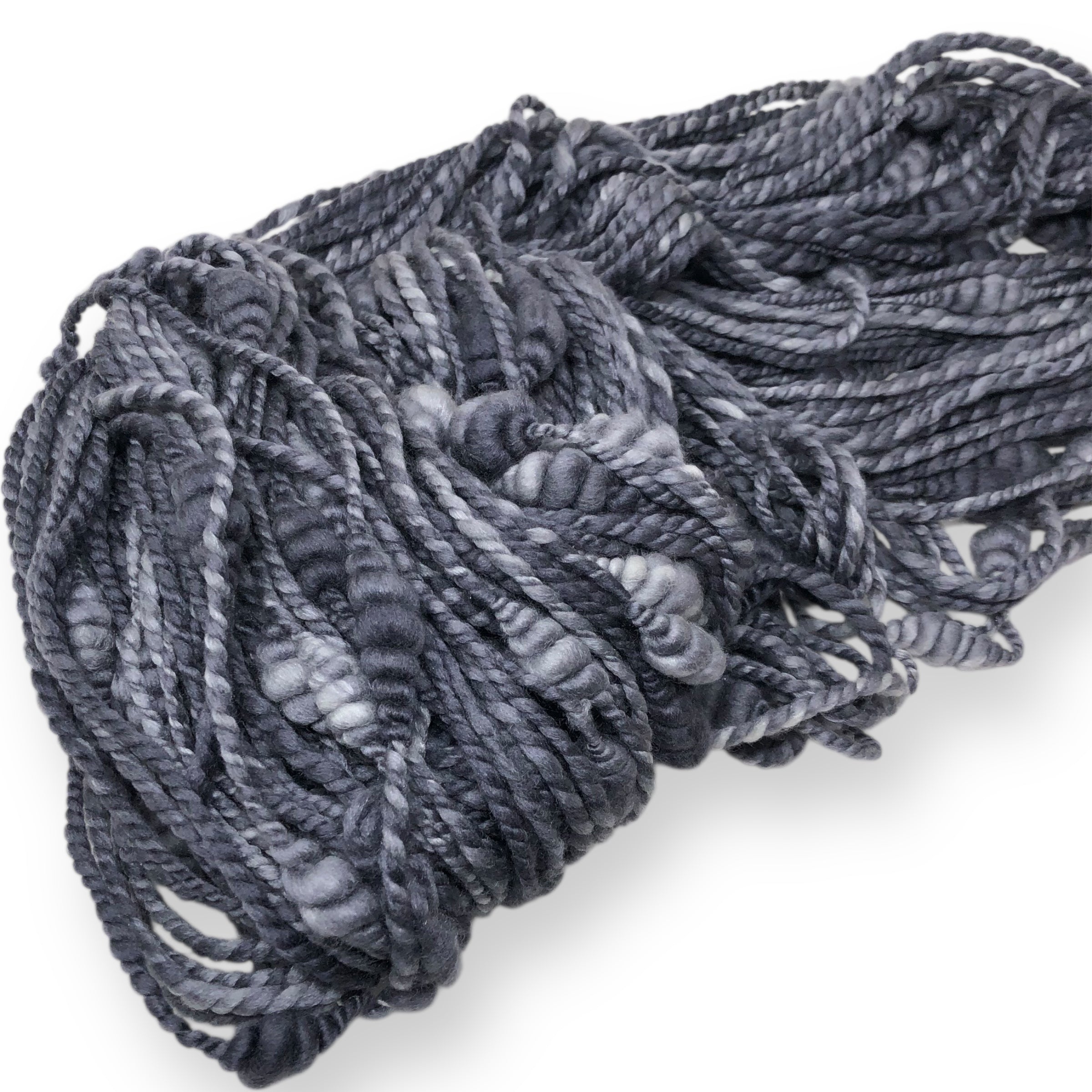 Graphite - beehive textured hand spun