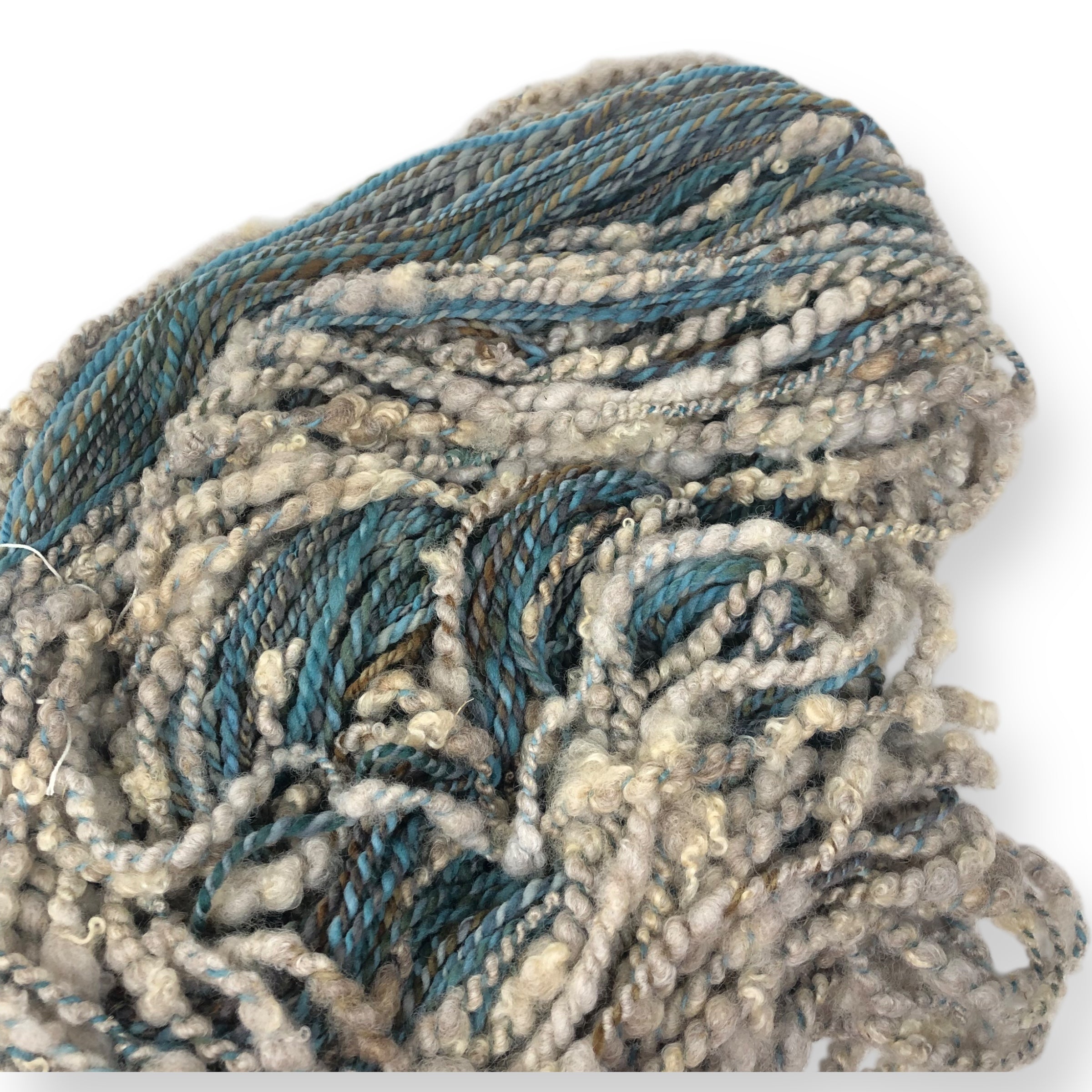 Cloudy Day - lockspun textured hand spun