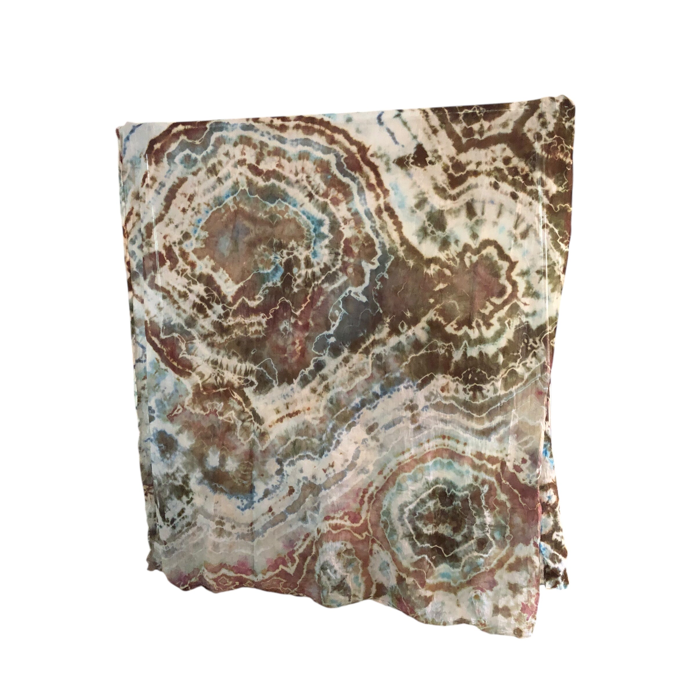 Geode Organic Cotton Mull Shawl - ice dyed couture, one of a kind
