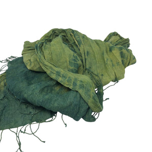 Handwoven Linen Scarf Arashi - plant dyed