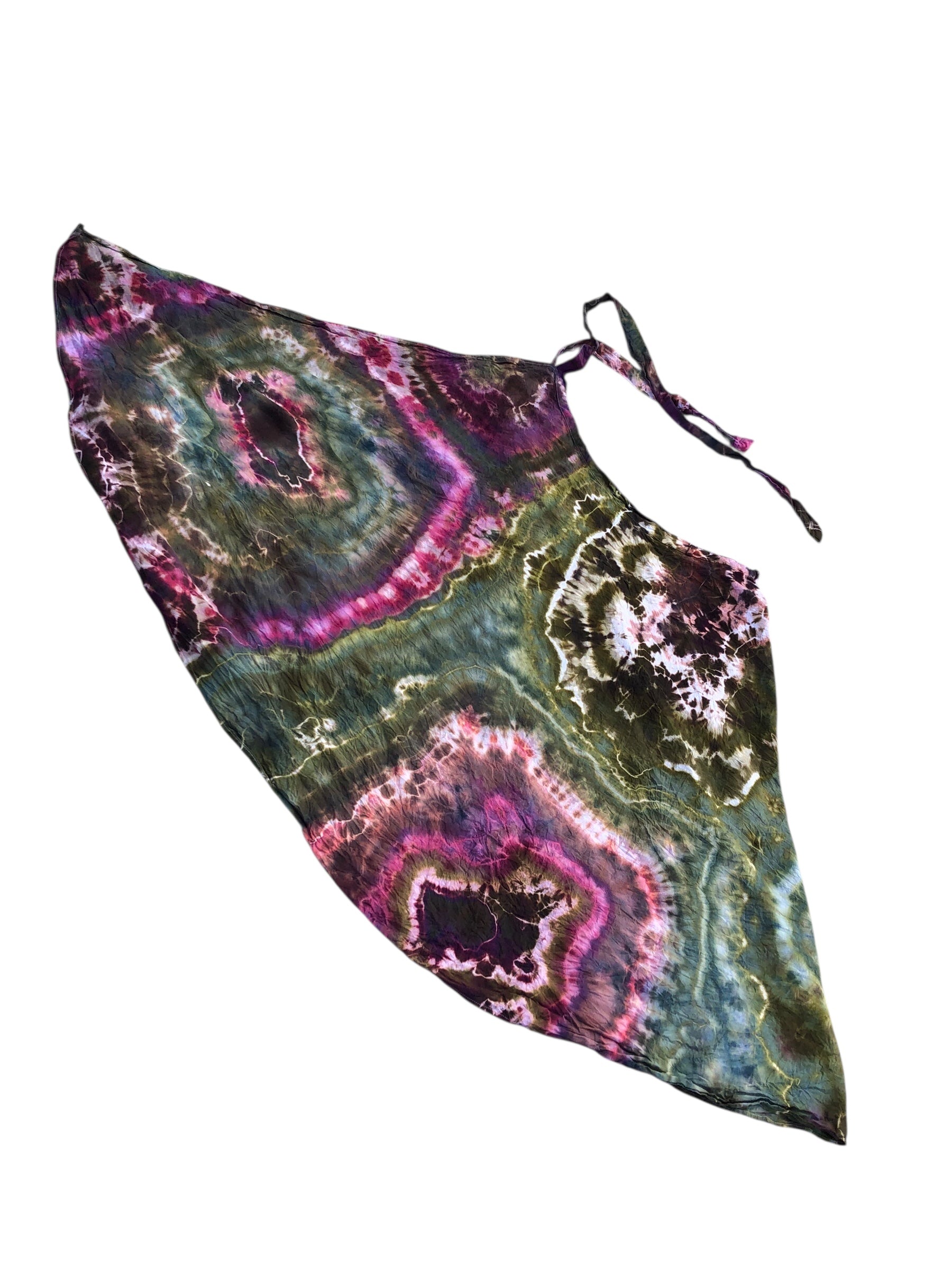 XL - Geode Wrap Skirt - ice dyed couture, one of a kind