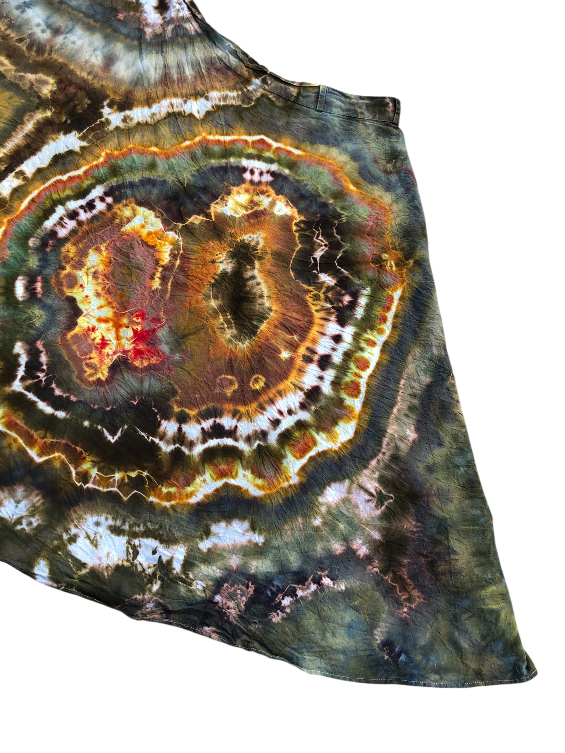 XL - Geode Wrap Skirt - ice dyed couture, one of a kind
