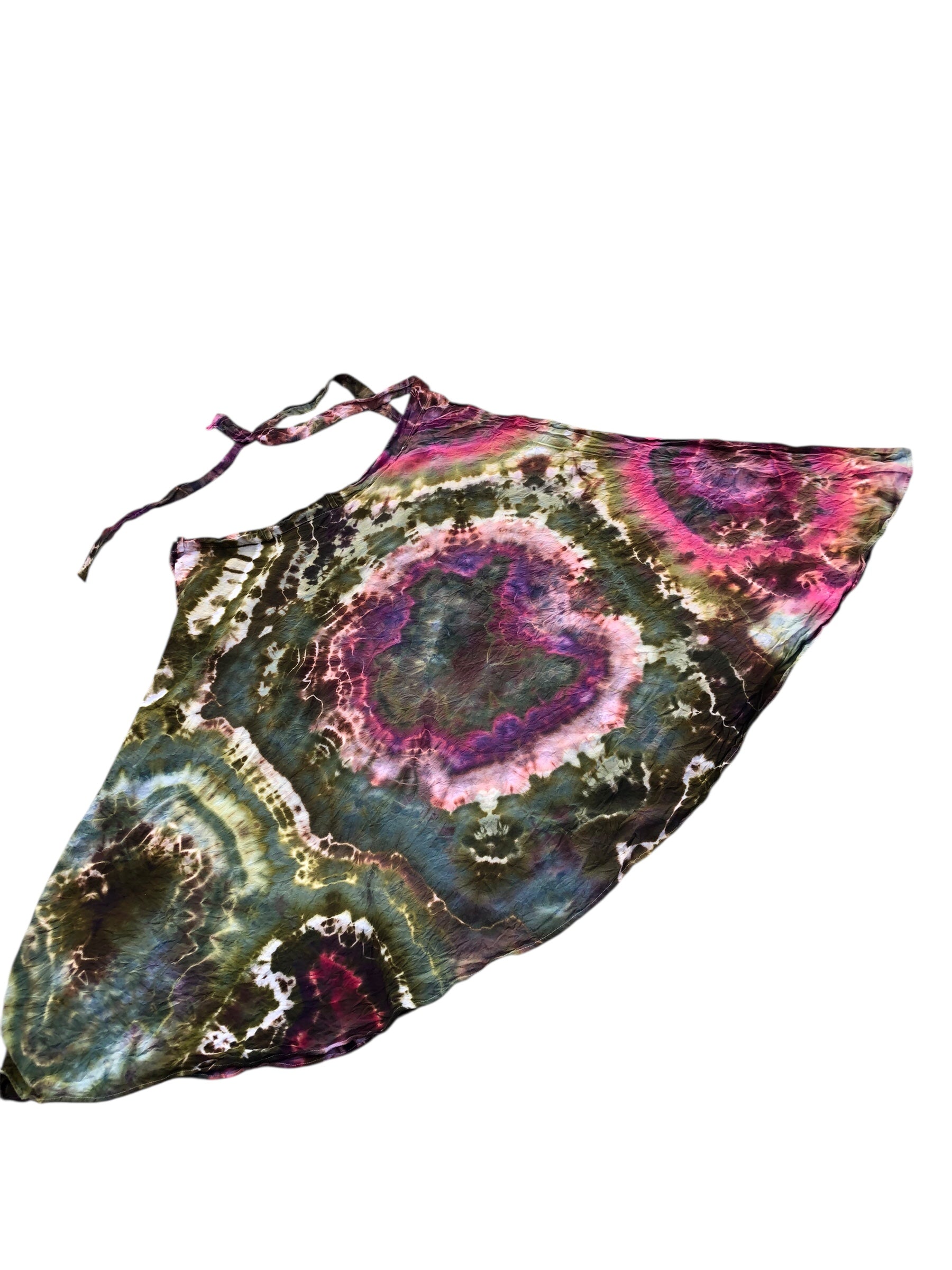XL - Geode Wrap Skirt - ice dyed couture, one of a kind