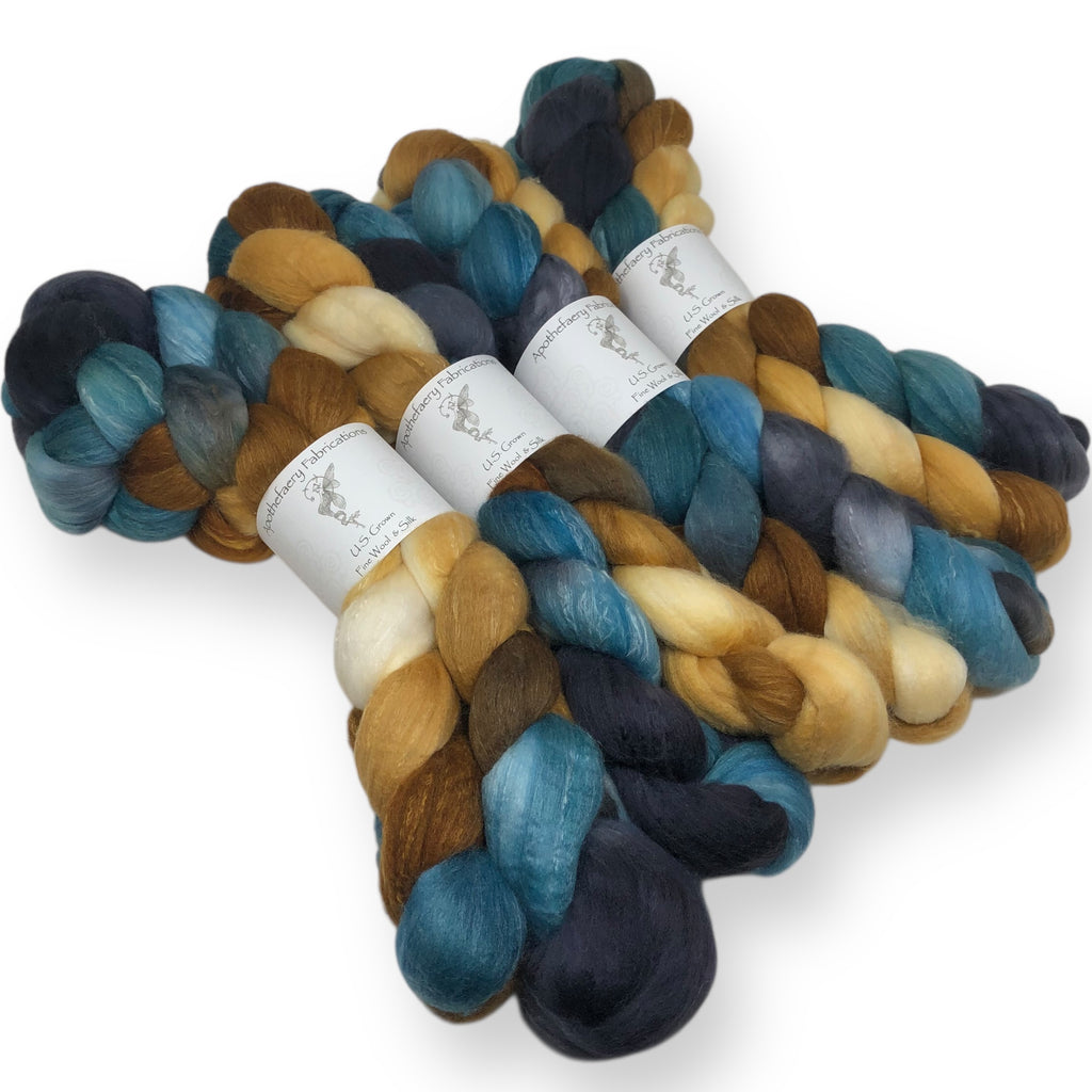 Wood Duck  - US grown Fine Wool and Silk Top