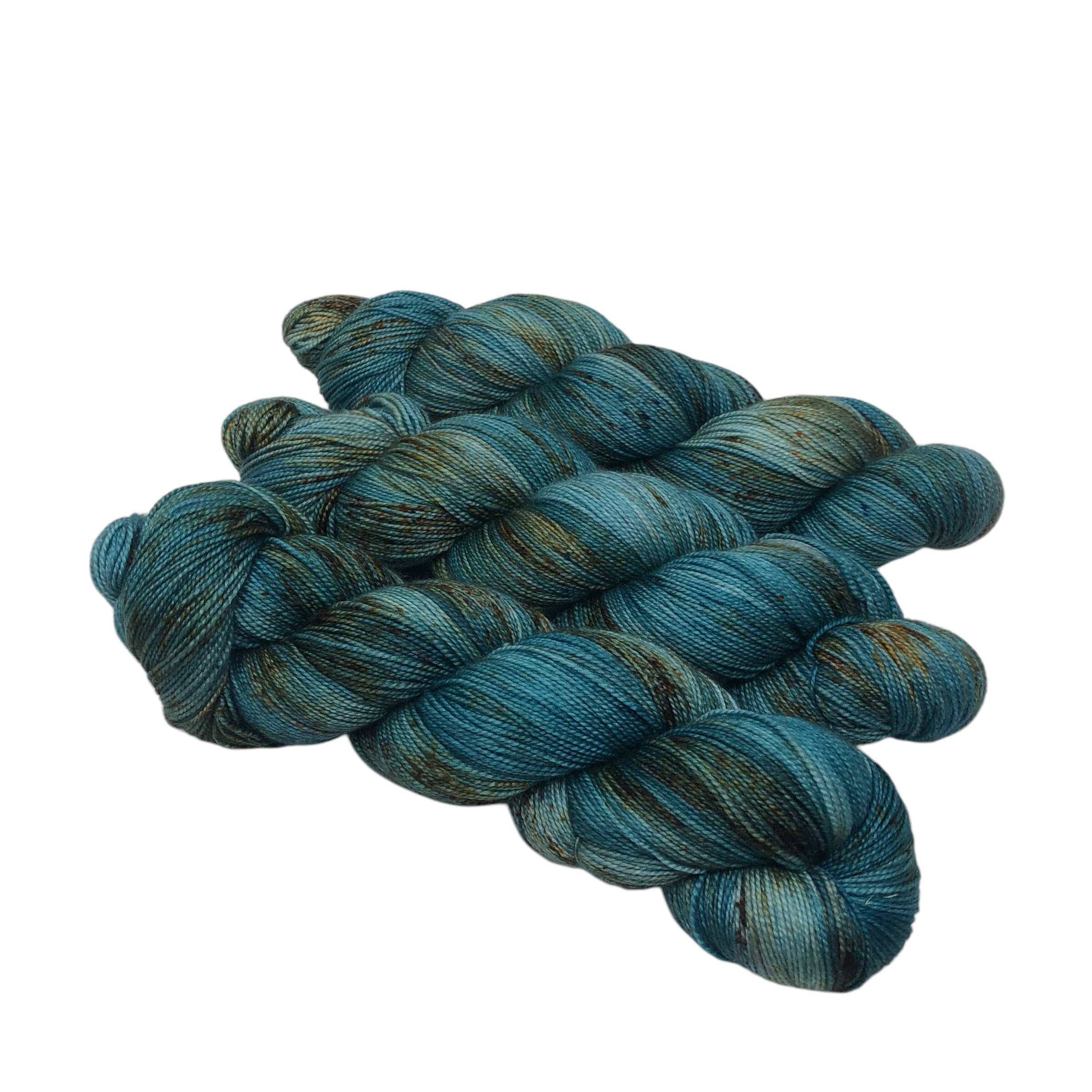 Copper Penny Blue - Shawl length skein - 600 yards