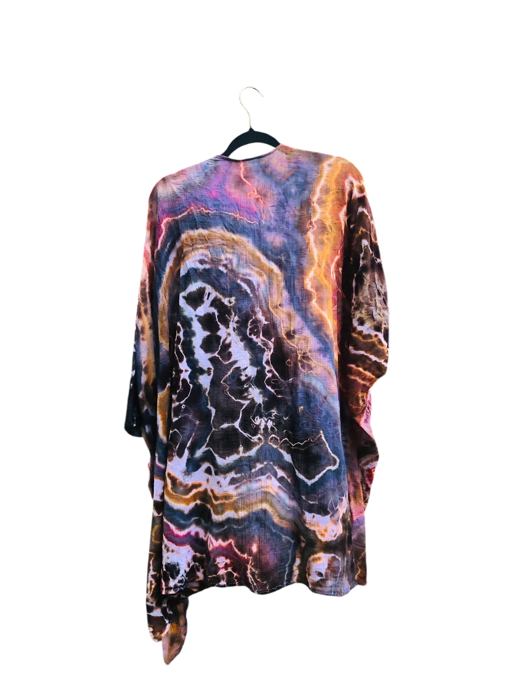 Geode, Wrap Shirt, organic cotton - ice dyed couture, one of a kind