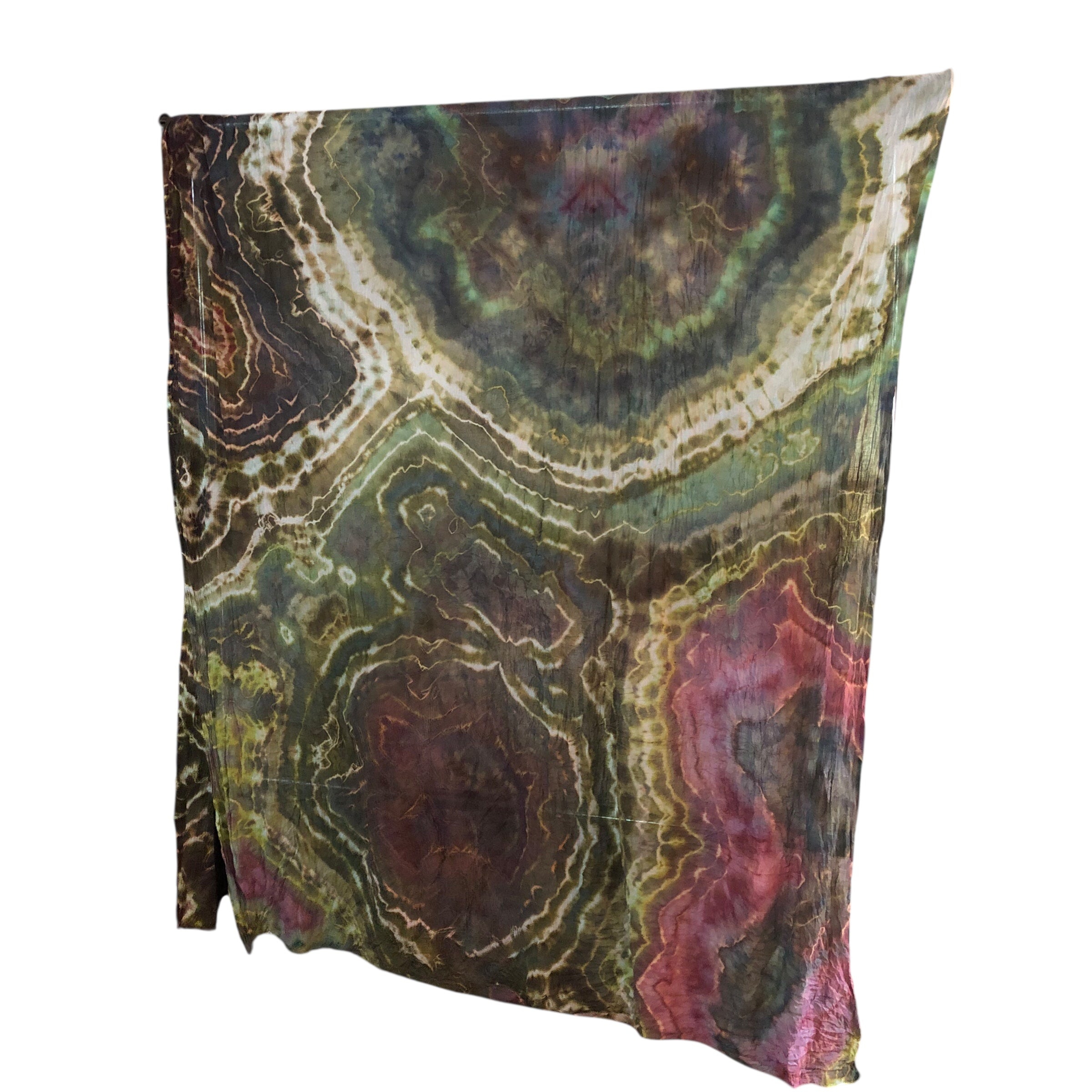 Geode Organic Cotton Mull Shawl - ice dyed couture, one of a kind