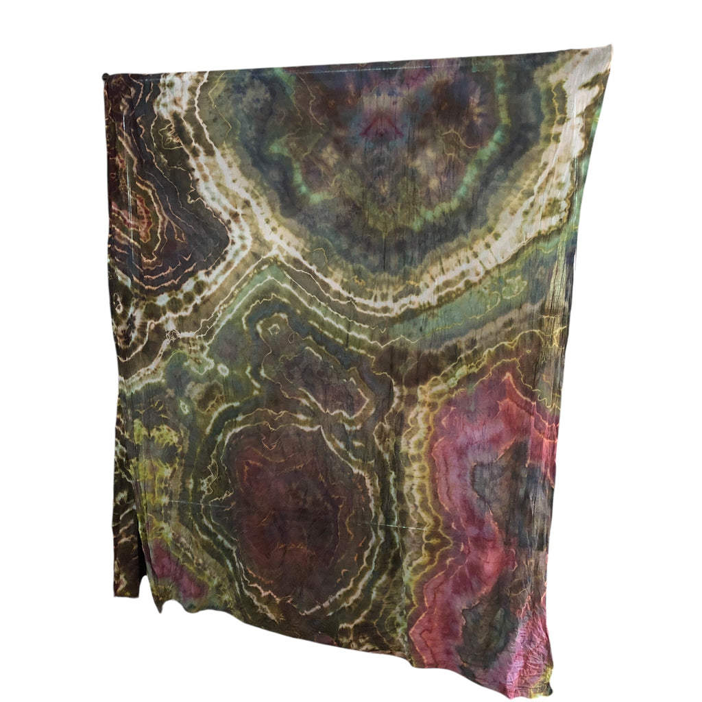 Geode Organic Cotton Mull Shawl - ice dyed couture, one of a kind