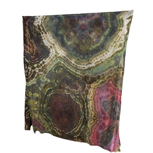 Geode Organic Cotton Mull Shawl - ice dyed couture, one of a kind