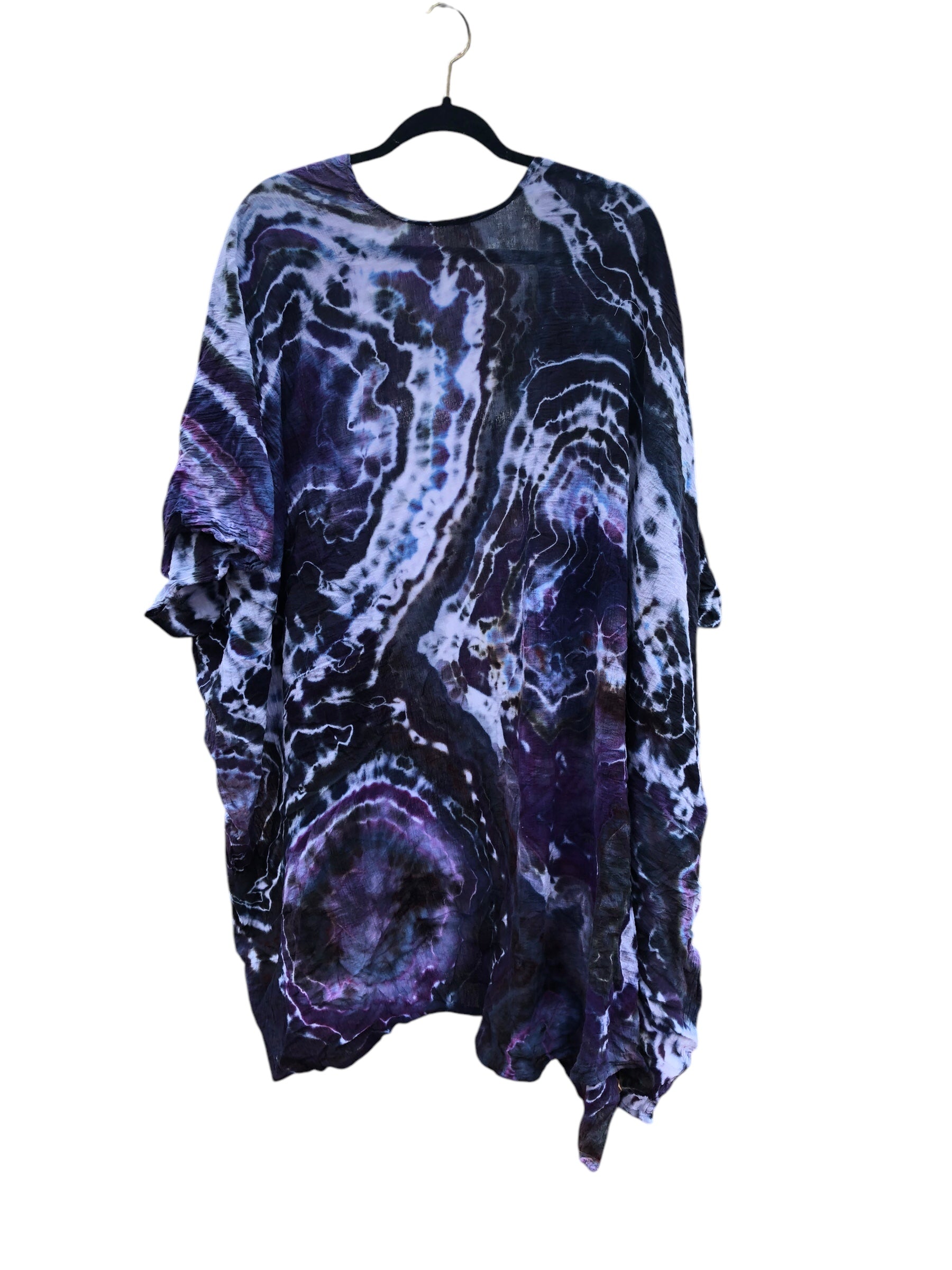 Geode, Wrap Shirt, organic cotton - ice dyed couture, one of a kind