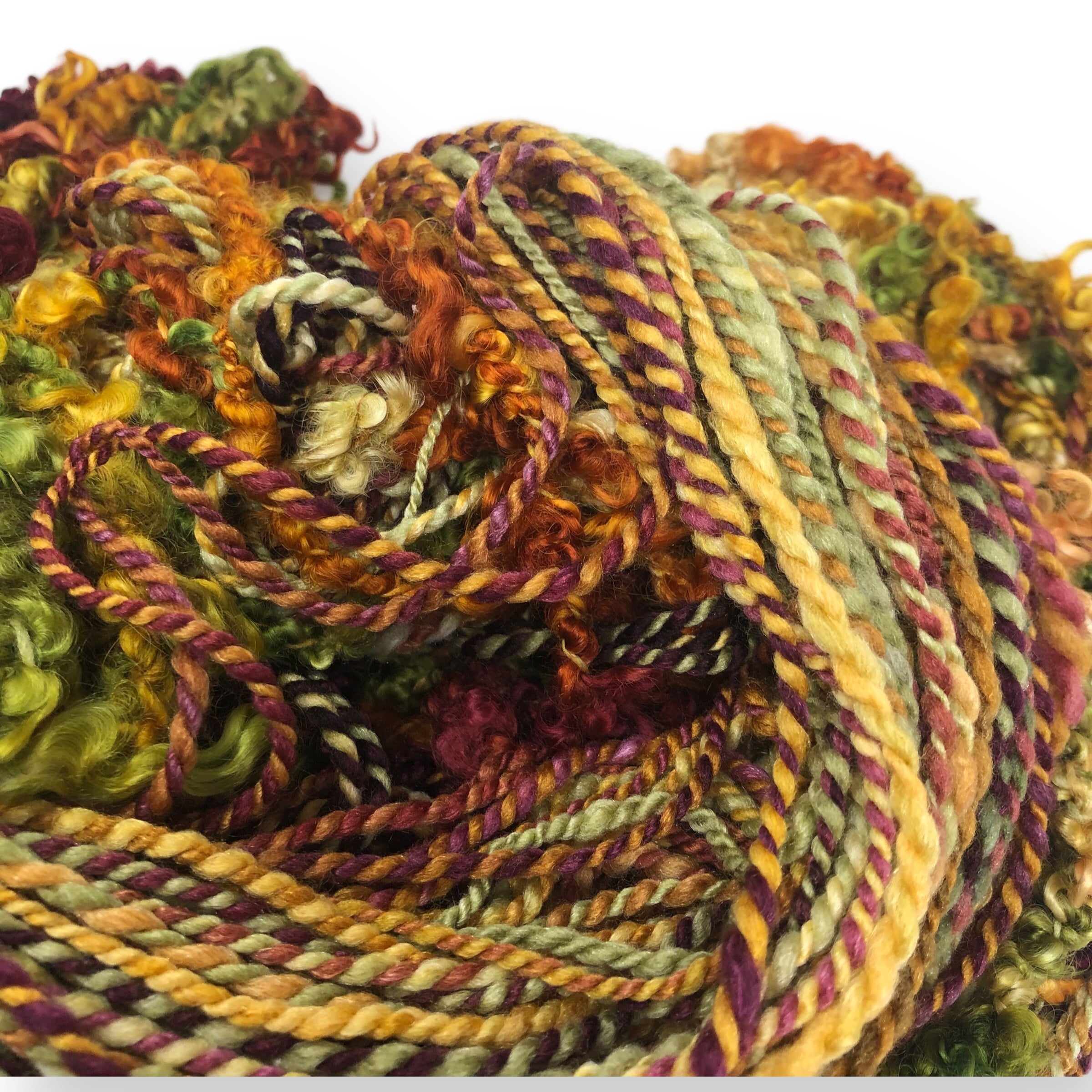 Autumn Riot - teeswater textured hand spun, lockspun