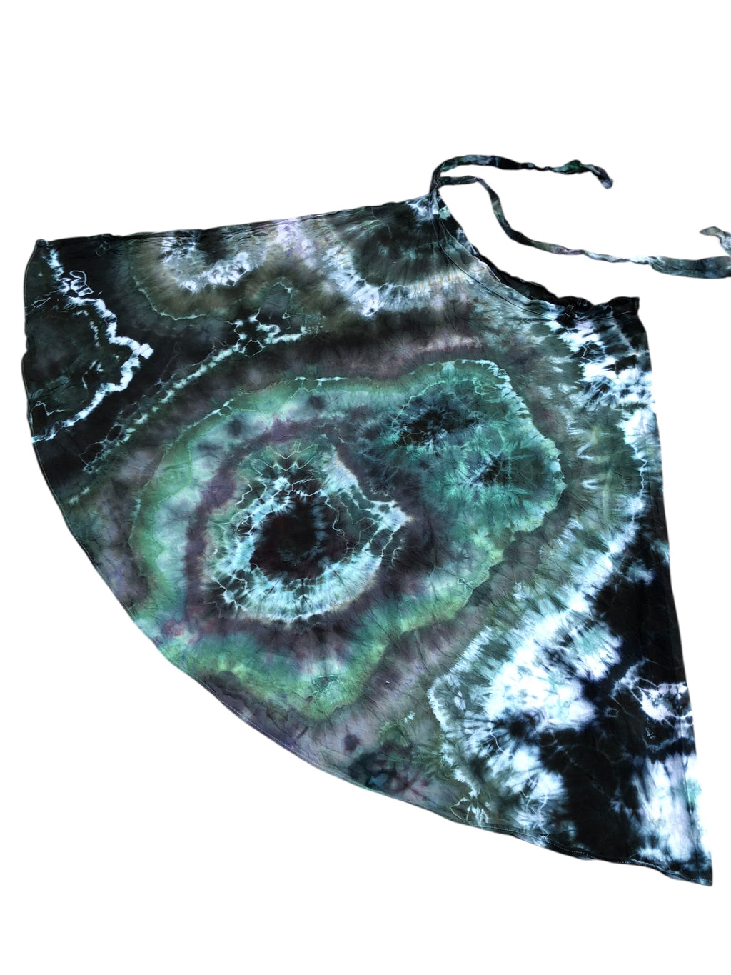 XL - Geode Wrap Skirt - ice dyed couture, one of a kind