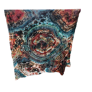 Geode Organic Cotton Mull Shawl - ice dyed couture, one of a kind