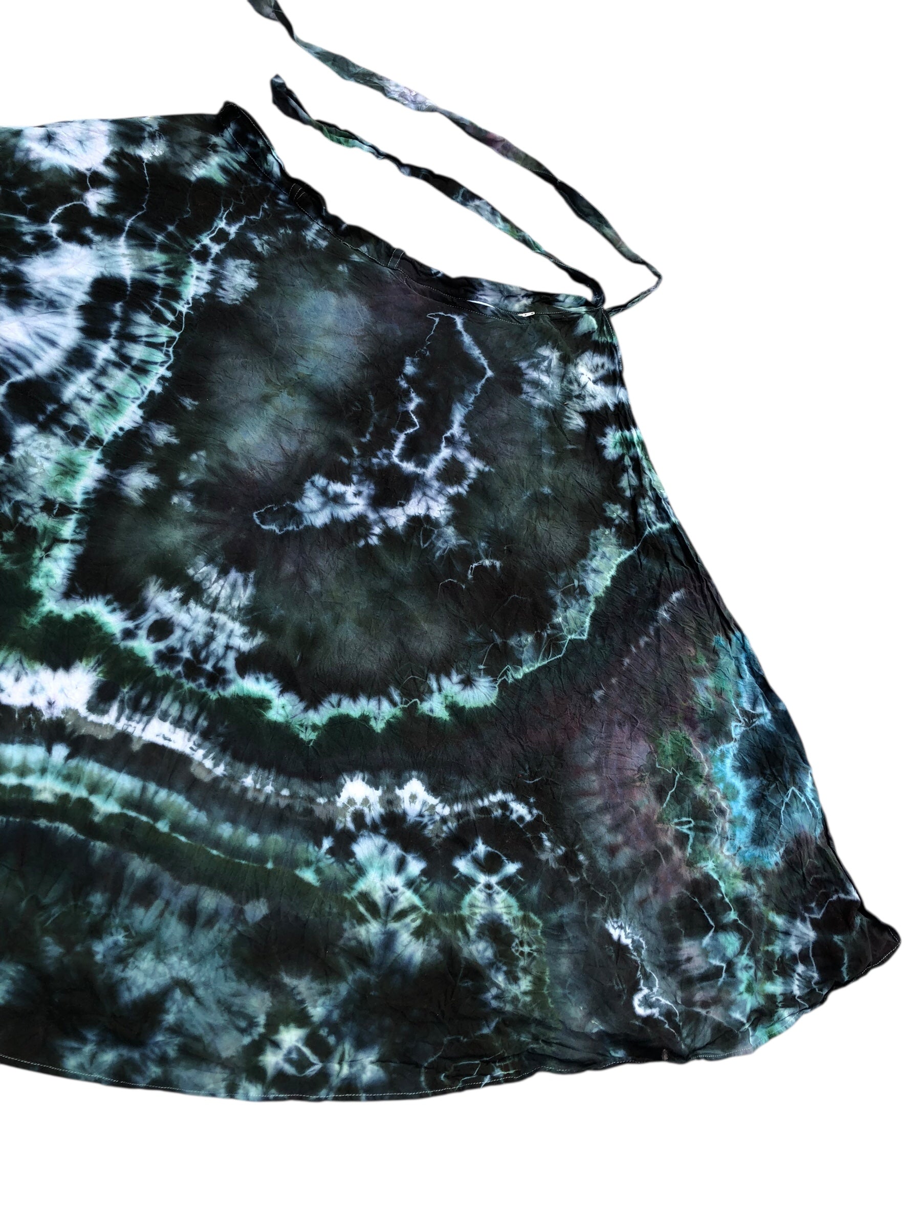 XL - Geode Wrap Skirt - ice dyed couture, one of a kind