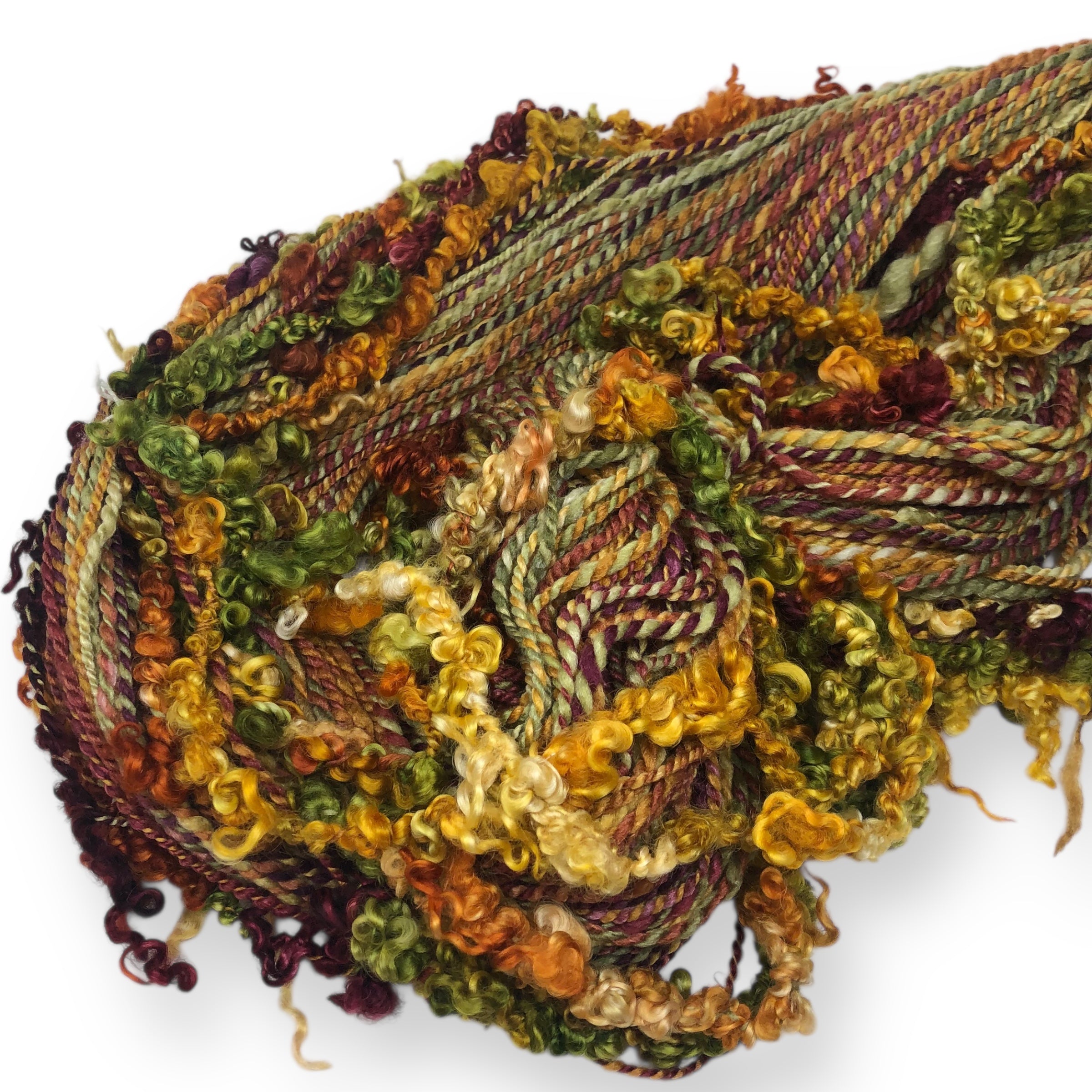 Autumn Riot - teeswater textured hand spun, lockspun