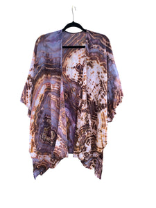 Geode, Wrap Shirt, organic cotton - ice dyed couture, one of a kind