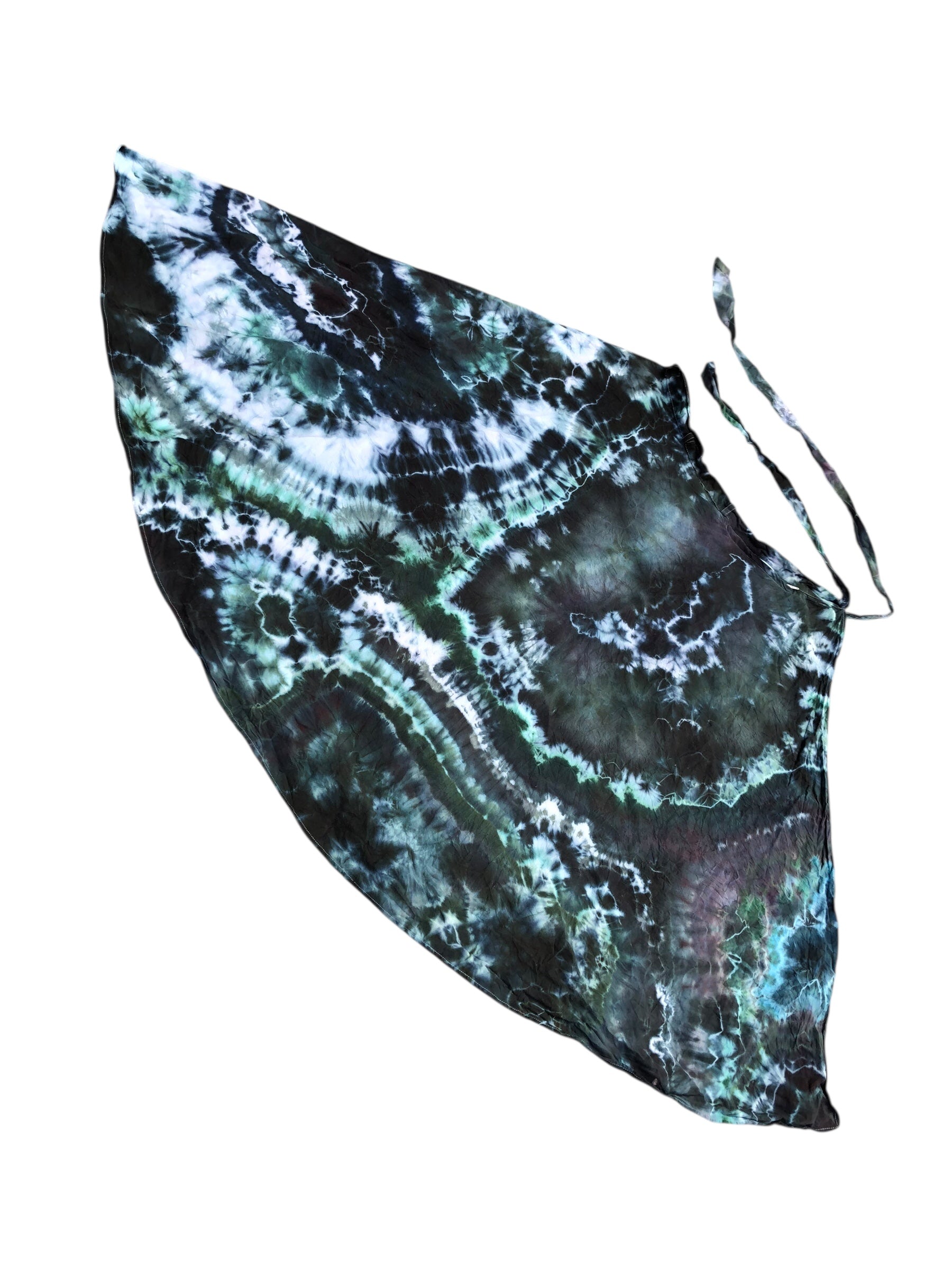 XL - Geode Wrap Skirt - ice dyed couture, one of a kind