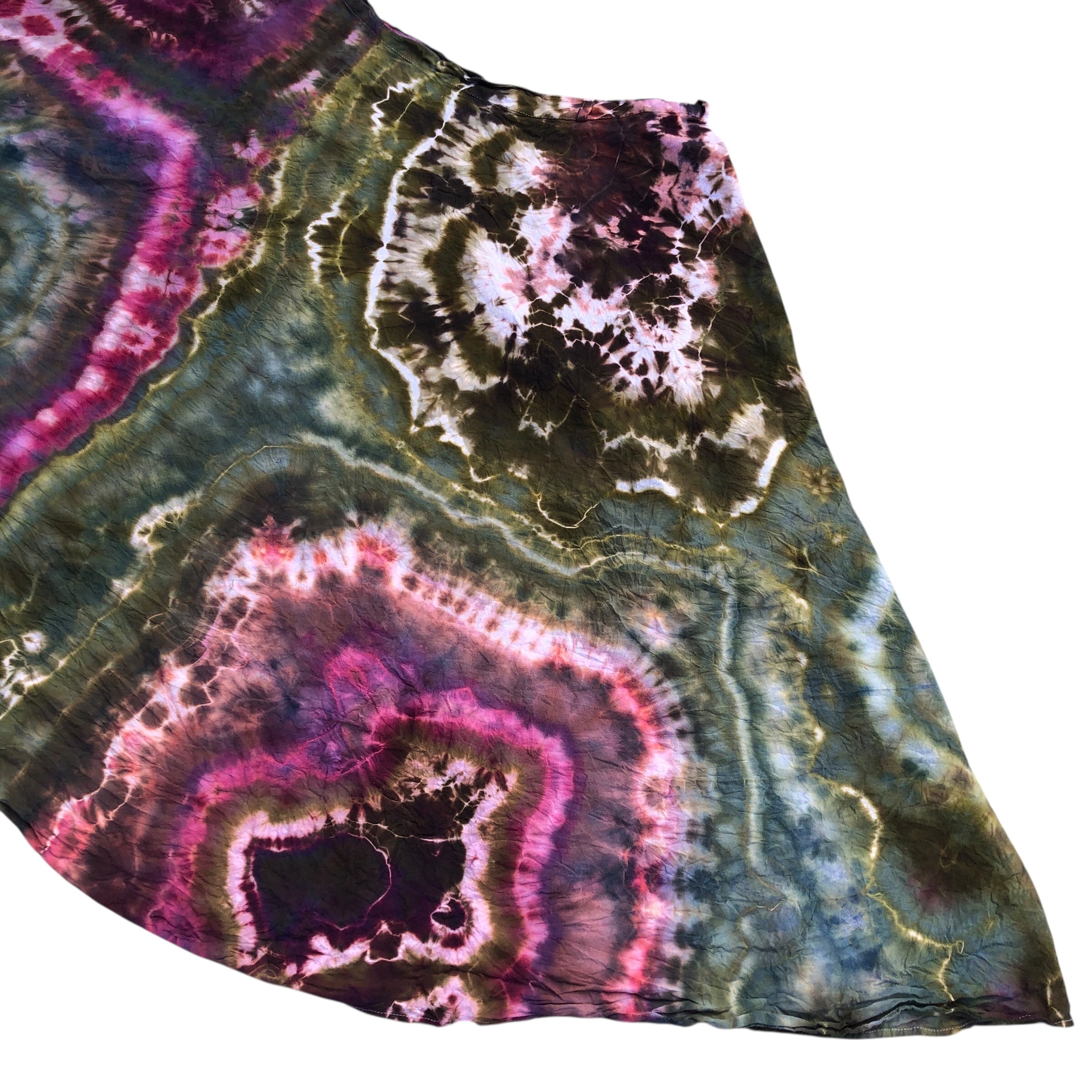 XL - Geode Wrap Skirt - ice dyed couture, one of a kind