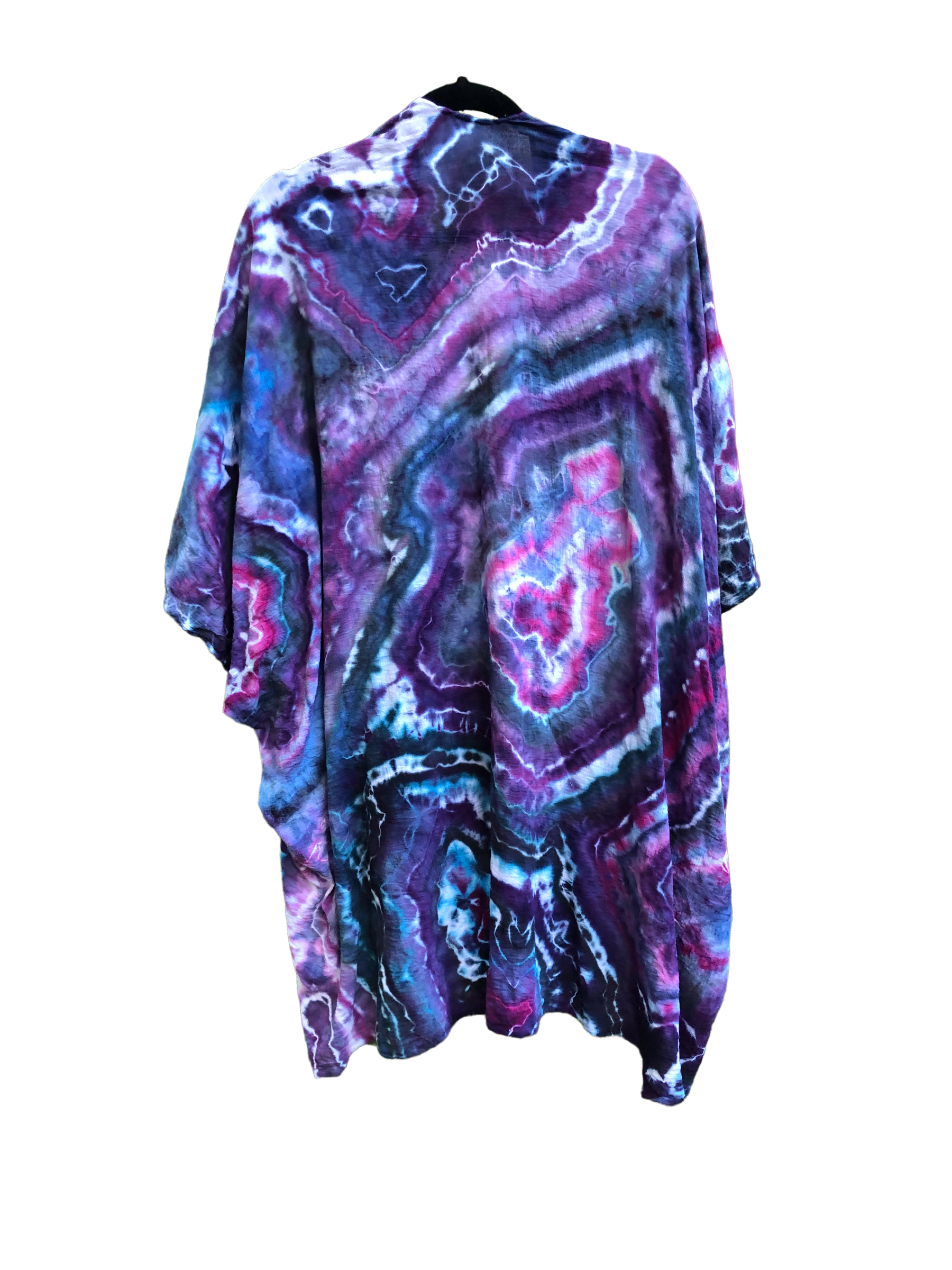 Geode, Wrap Shirt, organic cotton - ice dyed couture, one of a kind