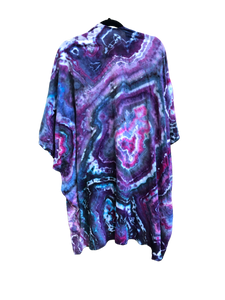 Geode, Wrap Shirt, organic cotton - ice dyed couture, one of a kind