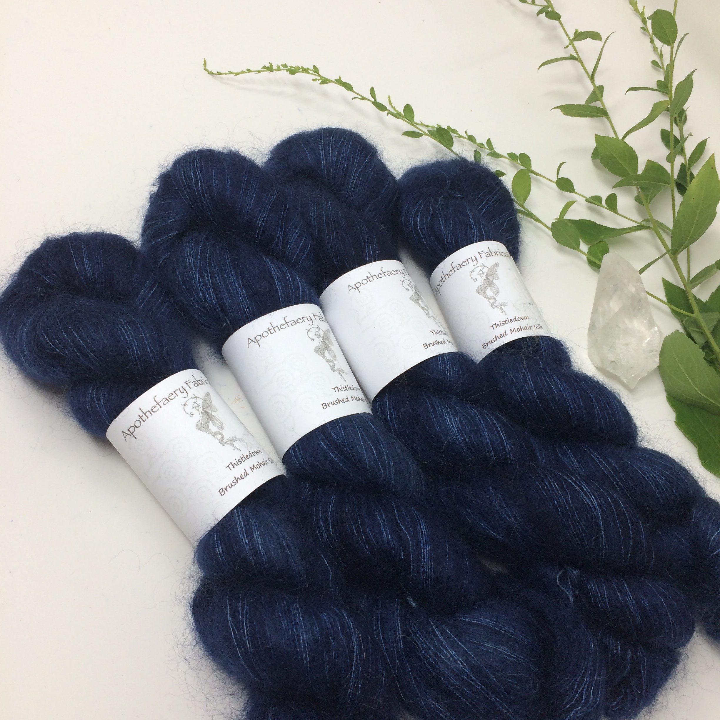 Navy blue - thistledown - brushed mohair and silk laceweight
