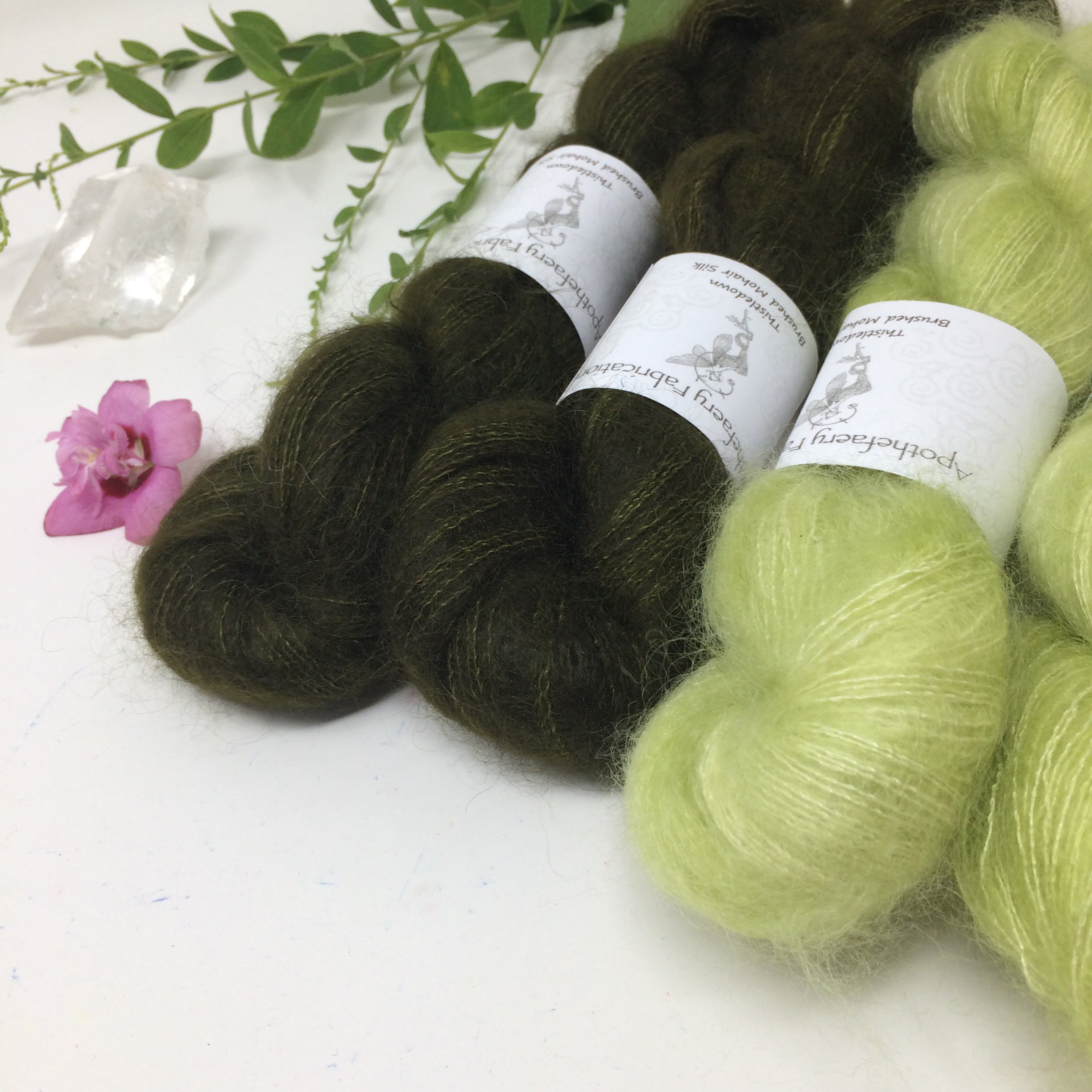 Lime Forest - thistledown - brushed mohair and silk laceweight