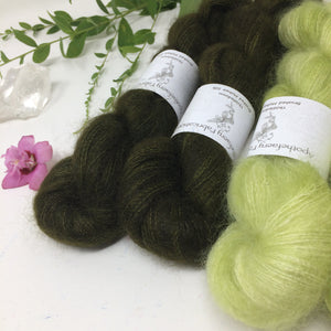 Lime Forest - thistledown - brushed mohair and silk laceweight