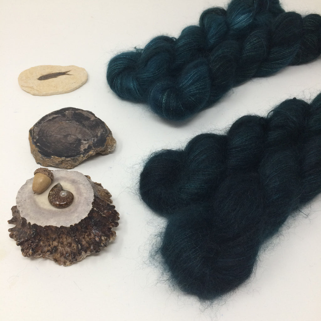 Deep Teal - thistledown - brushed mohair and silk laceweight