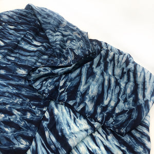 Habotai Silk Scarf - Shibori - Indigo plant dyed