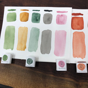 Succulents - earth pigments set, watercolors